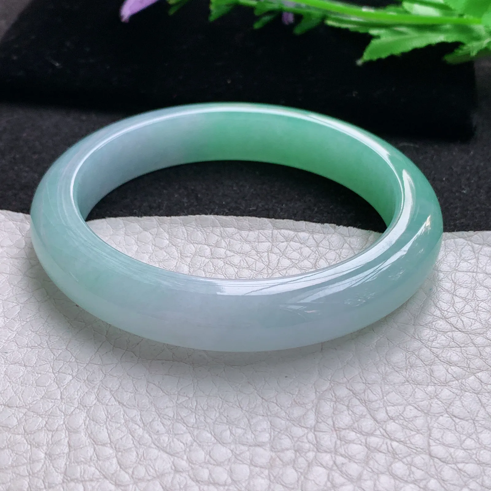 hf收藏级58*11.7*8.8平安镯 缅甸翡翠a货玉手镯冰双彩宽边玉手环