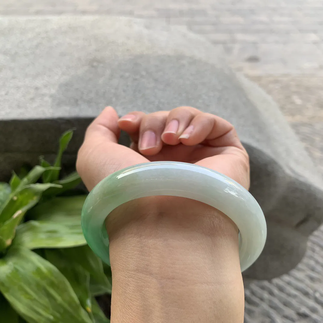 大圈口58.6-12-10.5 【黄加绿正圈手镯】正圈58 59可戴