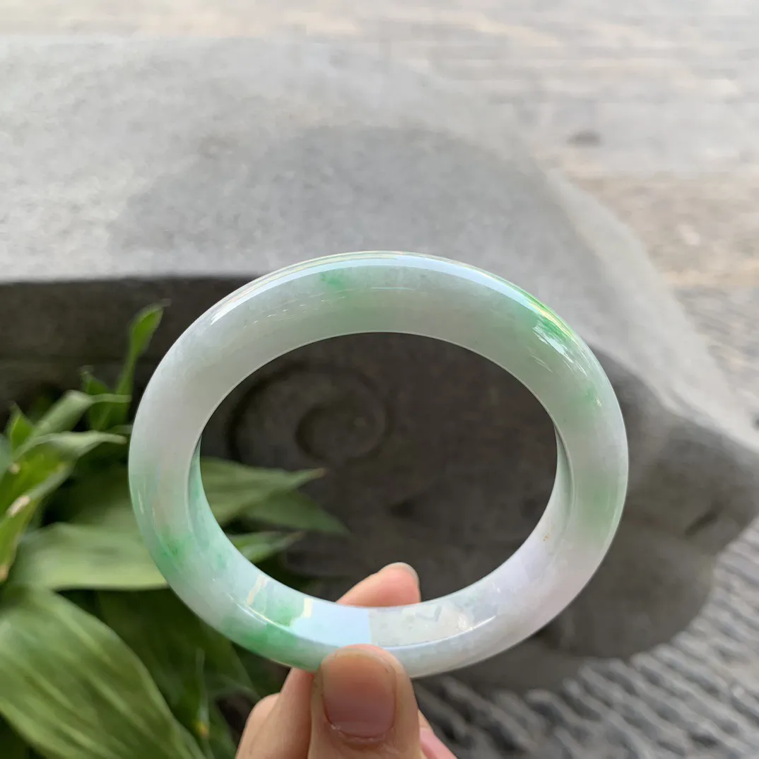大圈口60.2-12.5-10.2 【飘阳绿正圈手镯】正圈60 61可戴
