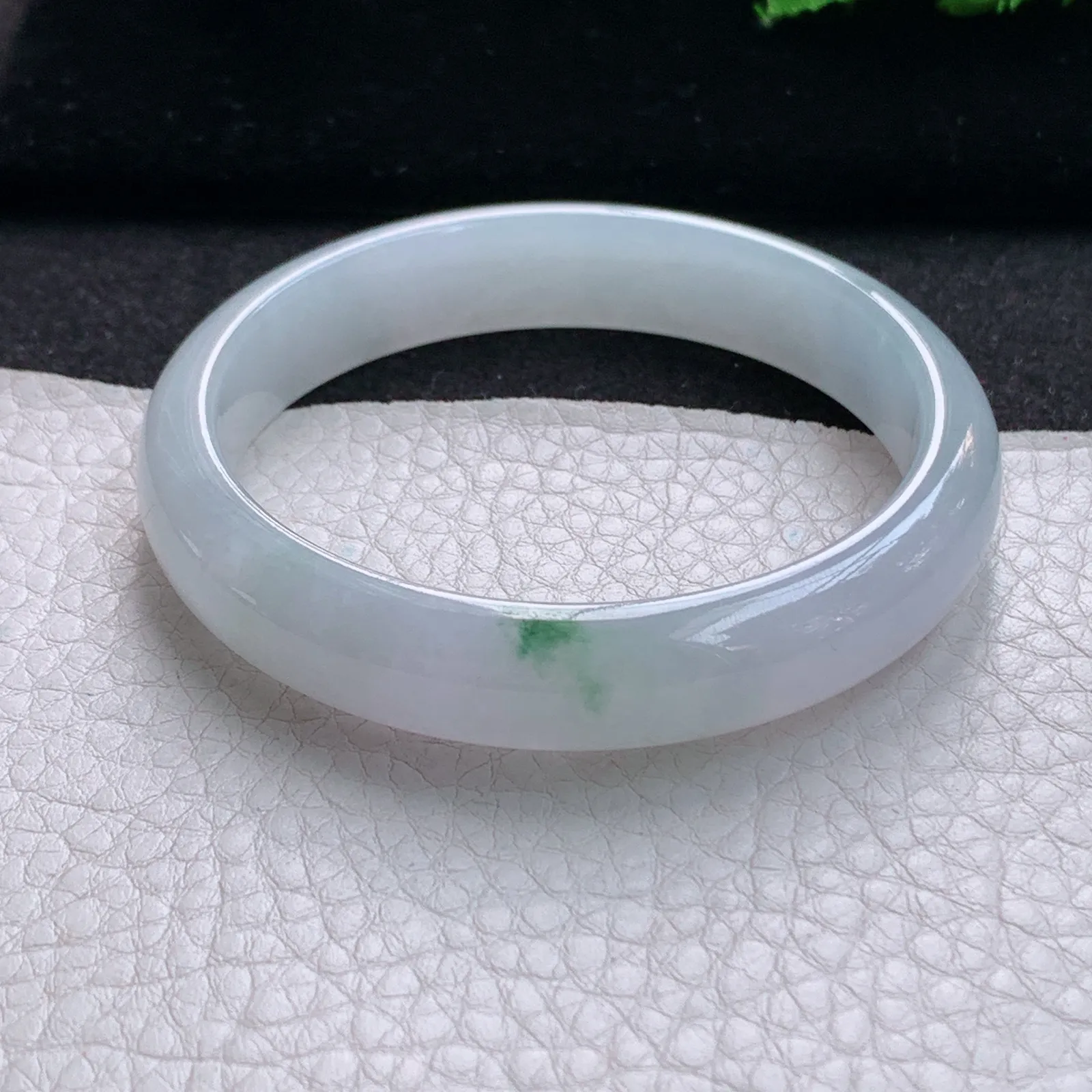 ay实拍55*11.8*7平安镯 缅甸翡翠a货玉手镯清爽飘花宽边玉手环