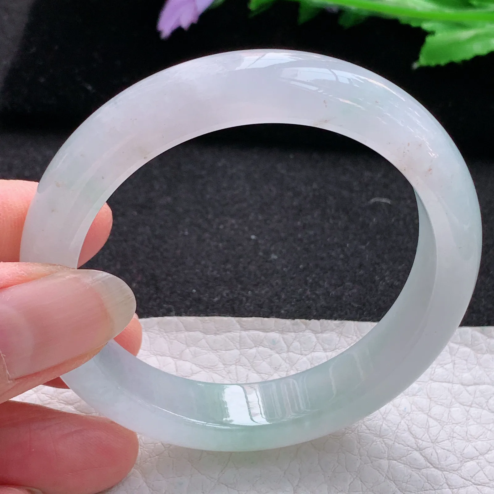 xo实拍53*11.8*8平安镯 缅甸翡翠a货玉手镯冰爽清新宽边玉手环