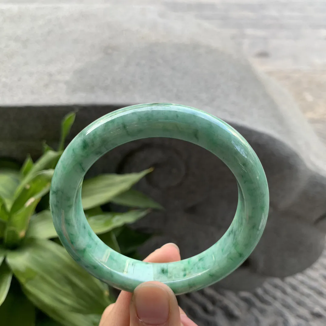 圈口57.2-12.6-9.5 【满绿正圈手镯】正圈57 58可戴