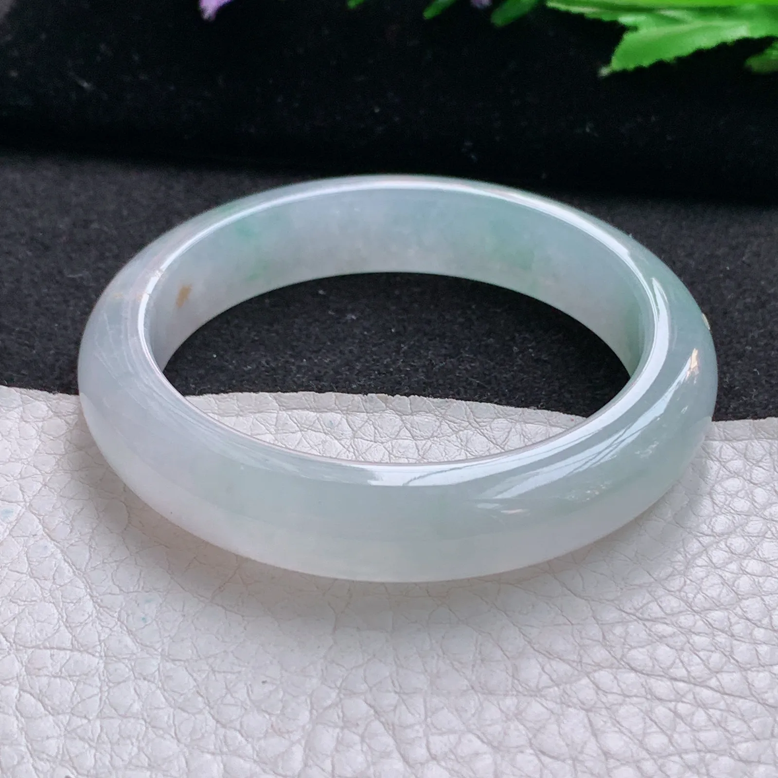 xo实拍53*11.8*8平安镯 缅甸翡翠a货玉手镯冰爽清新宽边玉手环