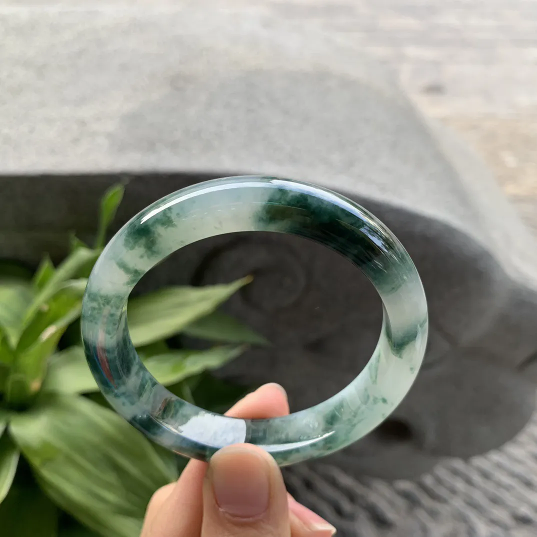 圈口54.2-11.5-8 【冰飘花正圈手镯】正圈54 55可戴