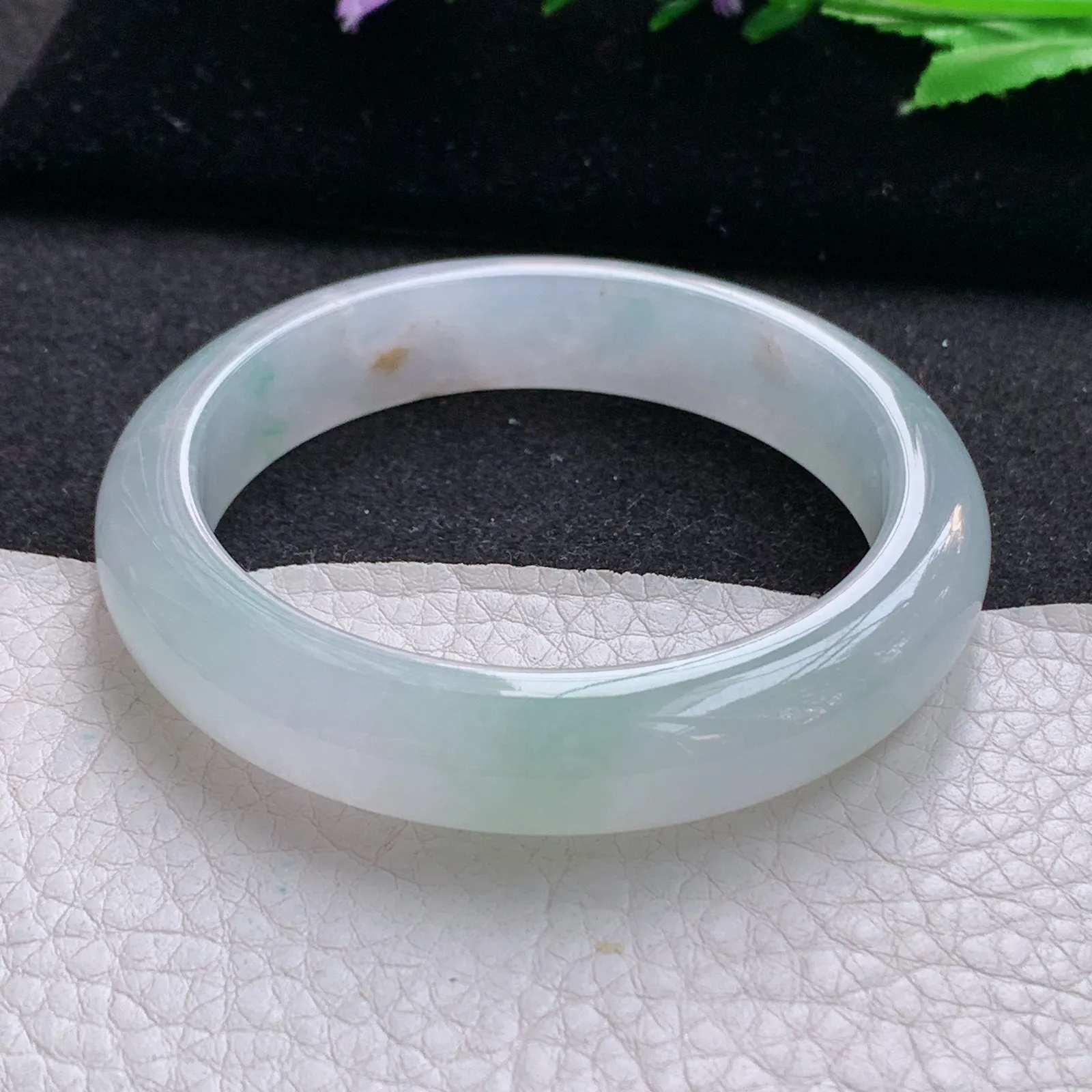 xo实拍53*11.8*8平安镯 缅甸翡翠a货玉手镯冰爽清新宽边玉手环