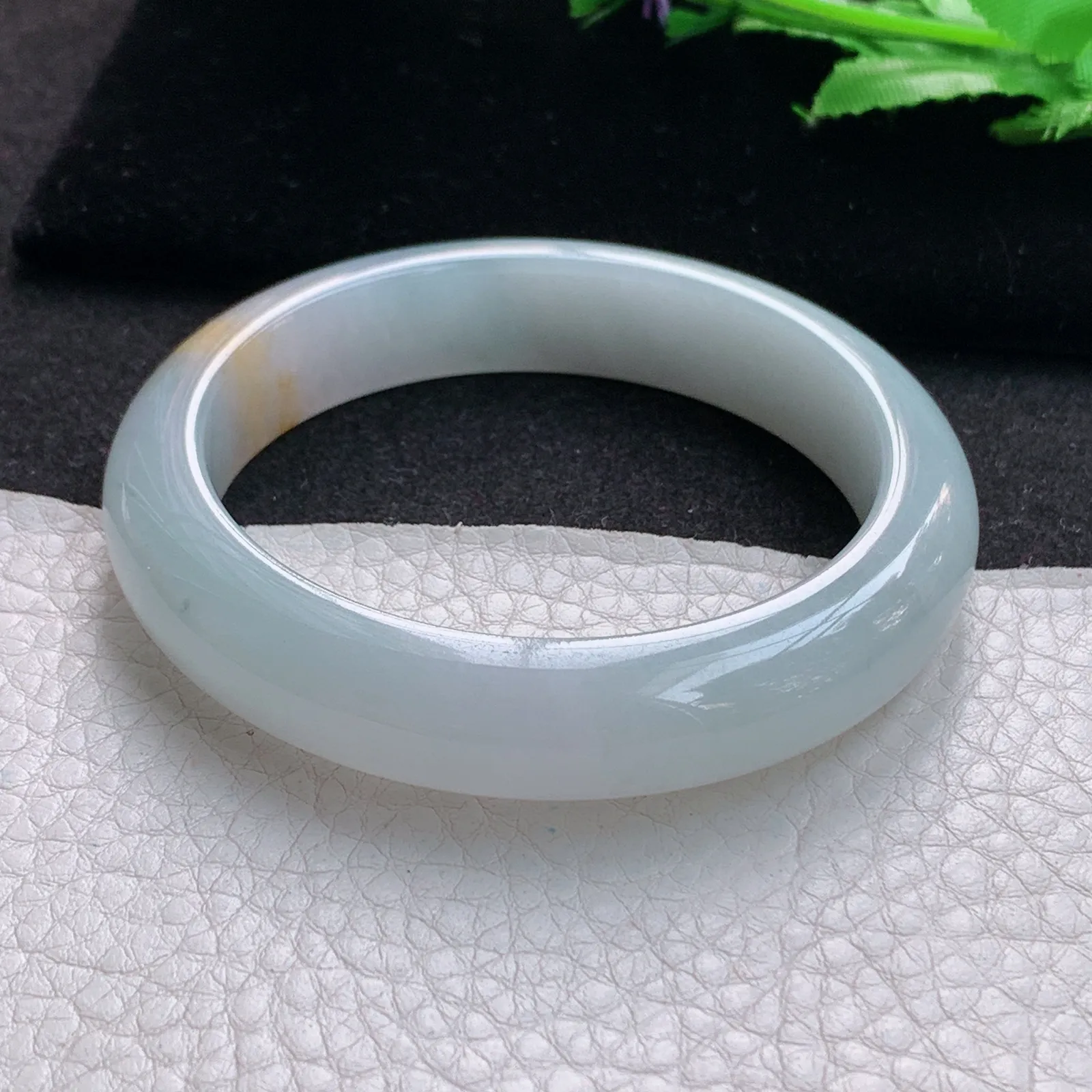 h实拍54.5*12.8*8.6平安镯 缅甸翡翠a货玉手镯胶感双彩宽边玉手环