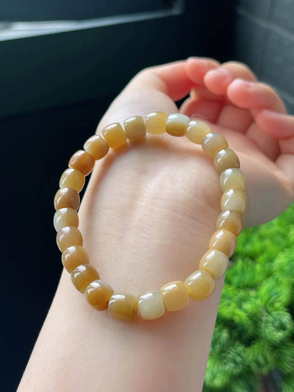 和田玉糖玉直切手串8mm