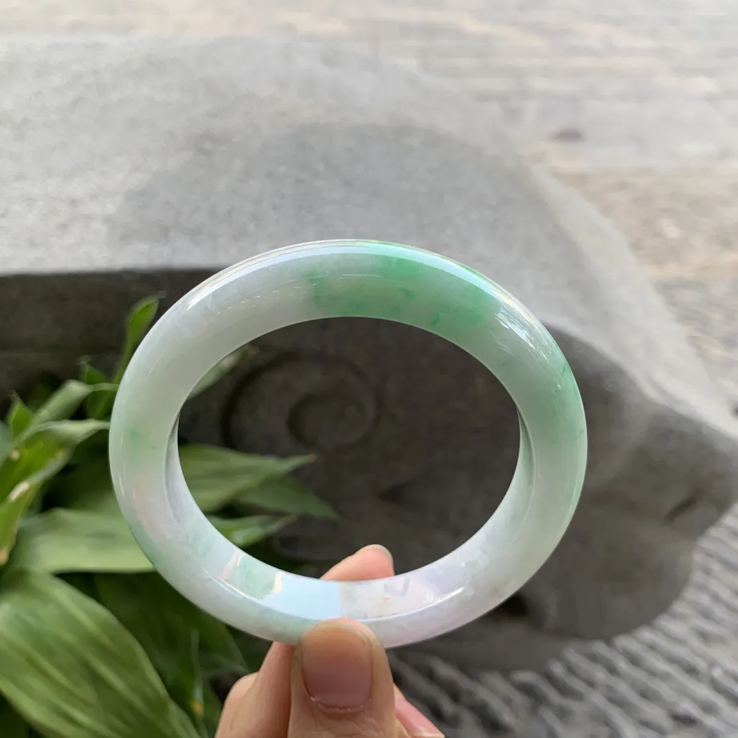 大圈口60.2-12.5-10.2 【飘阳绿正圈手镯】正圈60 61可戴