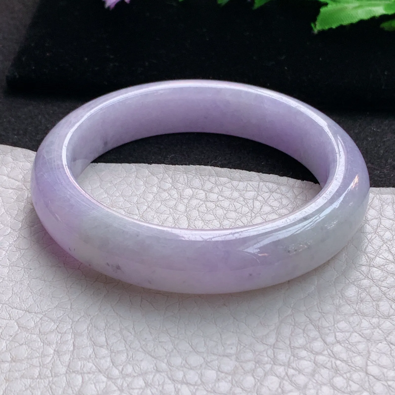 ss实拍55*12.8*8.8平安镯 缅甸翡翠a货玉手镯粉紫宽边玉手环