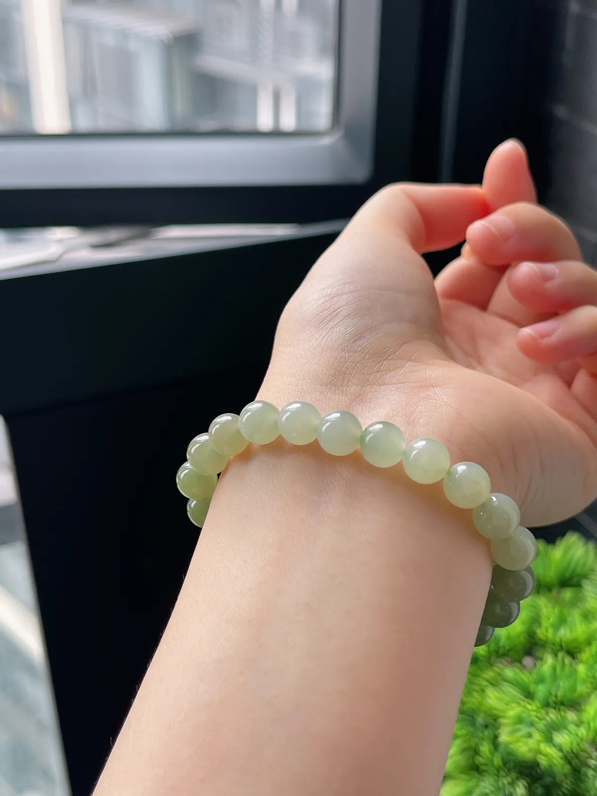 和田玉晴水渐变手串8mm