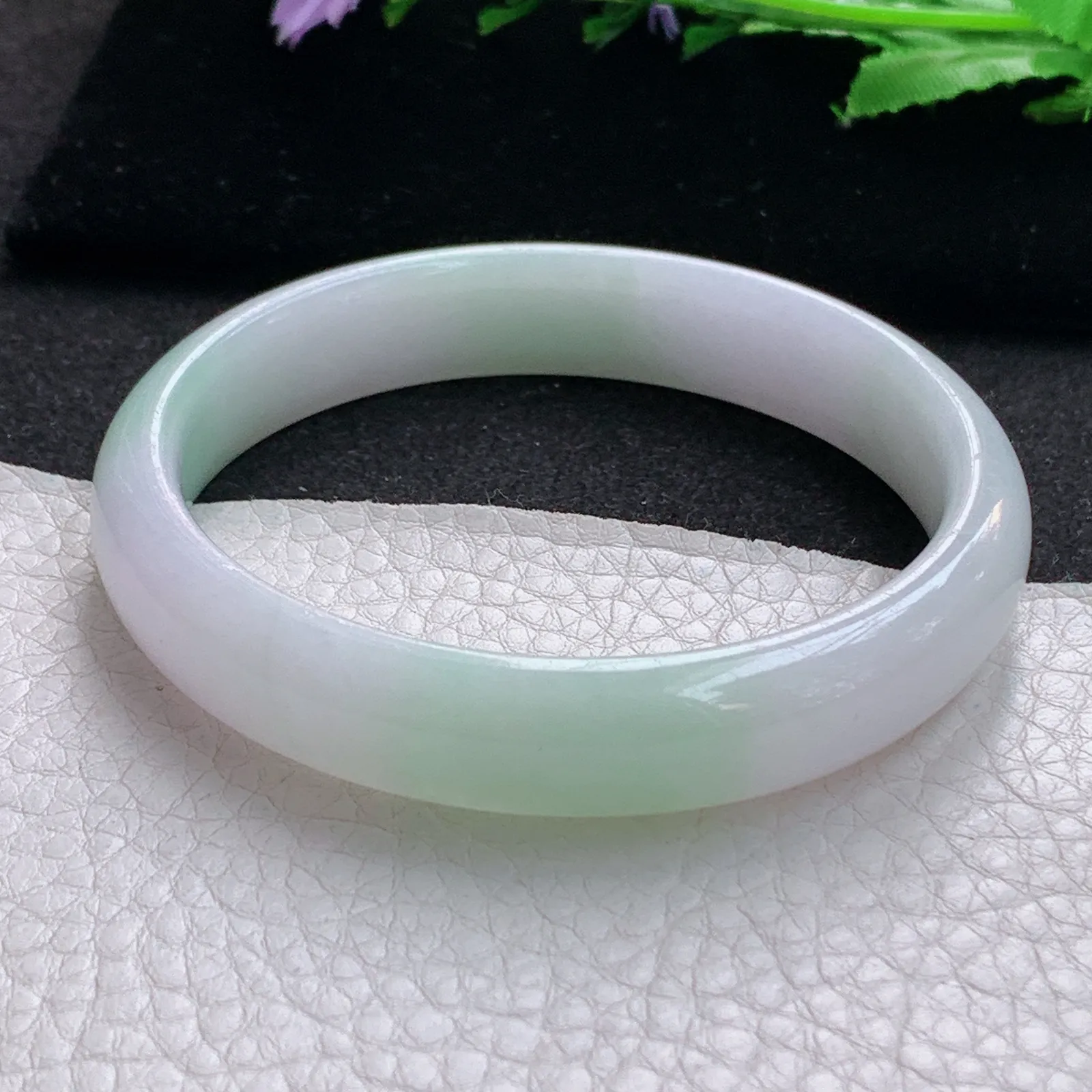 ss大圈口60*12.5*7平安镯 缅甸翡翠a货玉手镯洋春带彩宽边玉手环