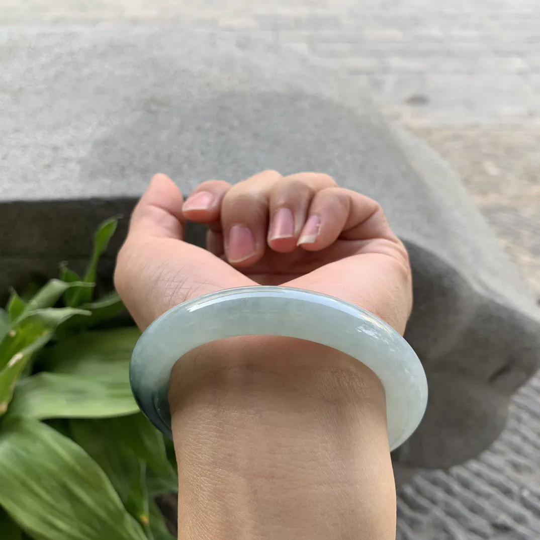 圈口 54-10.7【墨绿圆条手镯】圆条54 55可戴