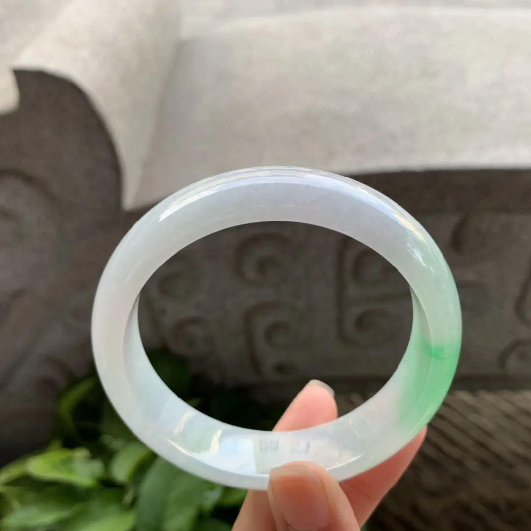 宽版大圈口59-15.7-7.8 【冰飘阳绿正圈手镯】正圈59 60可戴