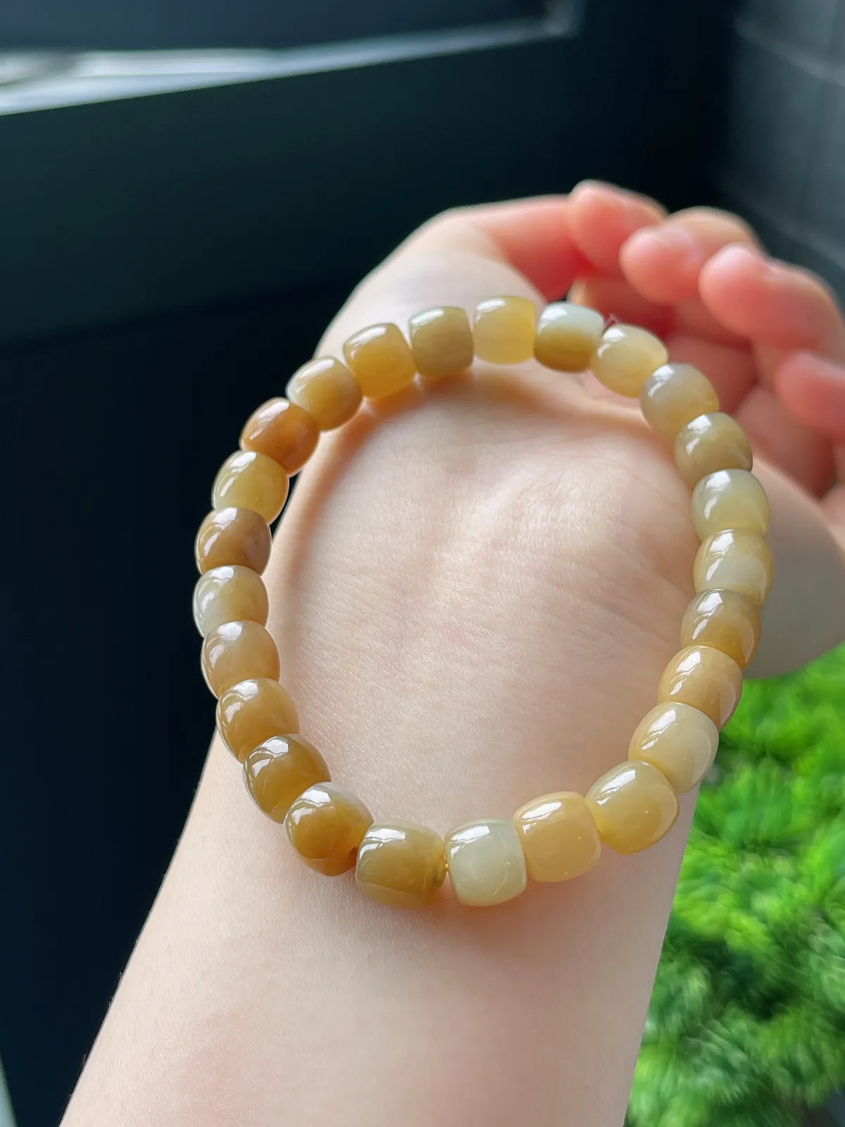 和田玉糖玉直切手串8mm