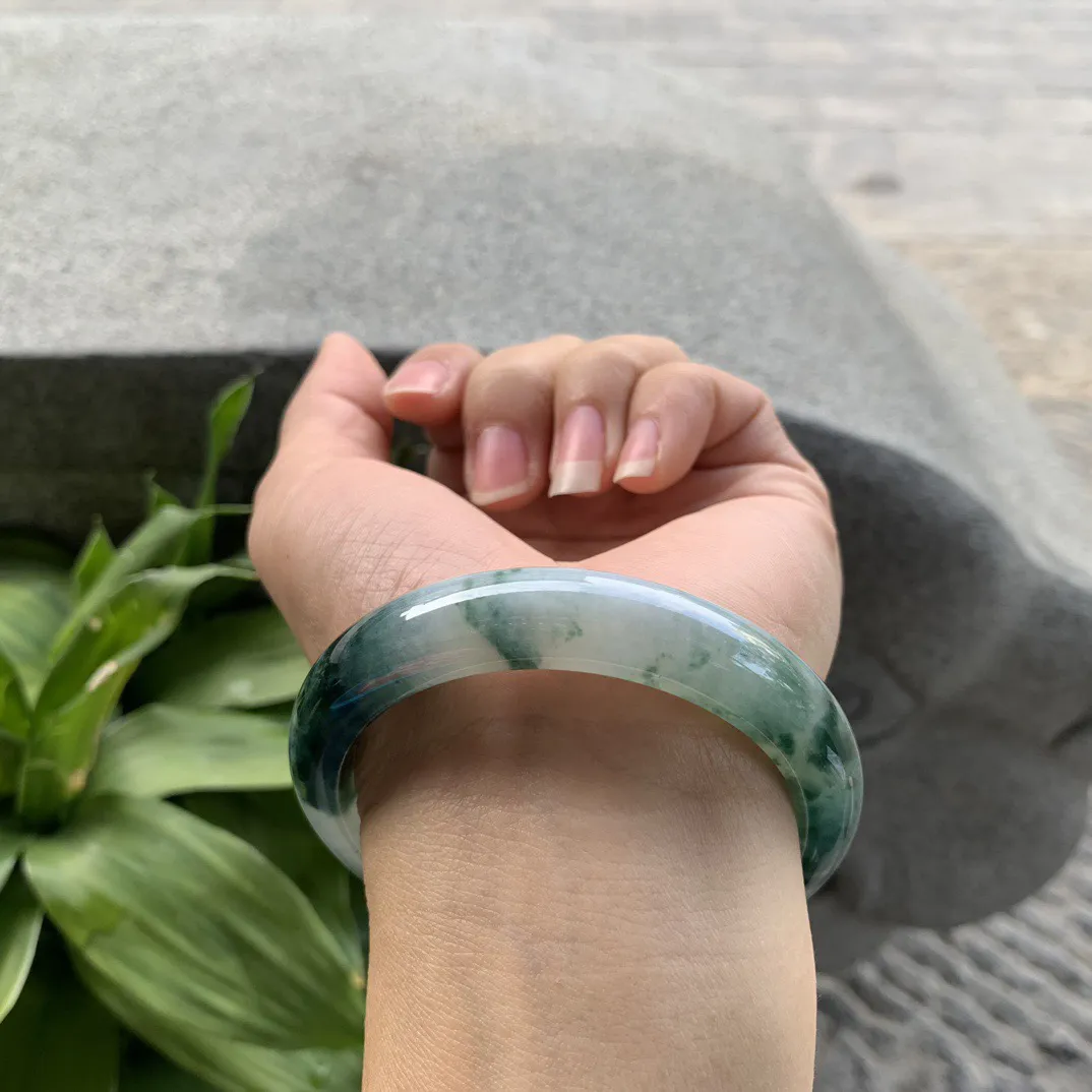 圈口54.2-11.5-8 【冰飘花正圈手镯】正圈54 55可戴