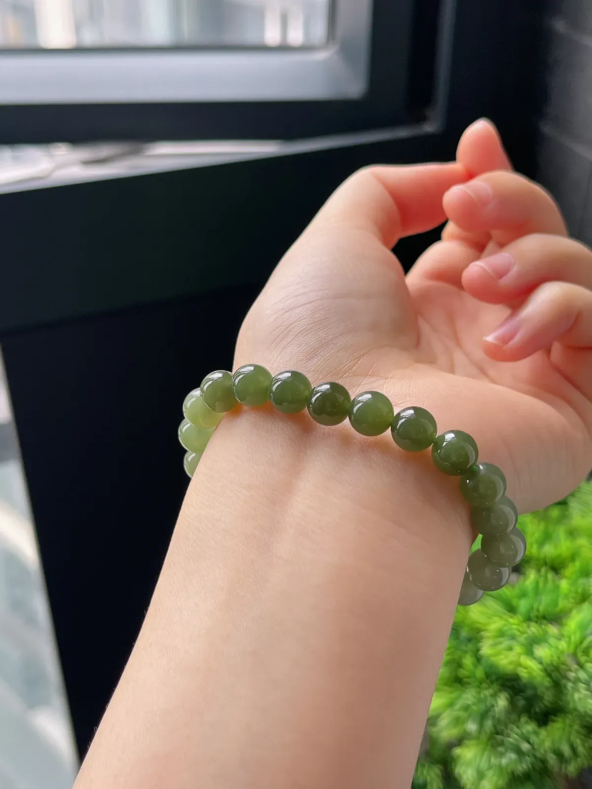 和田玉晴水渐变手串8mm