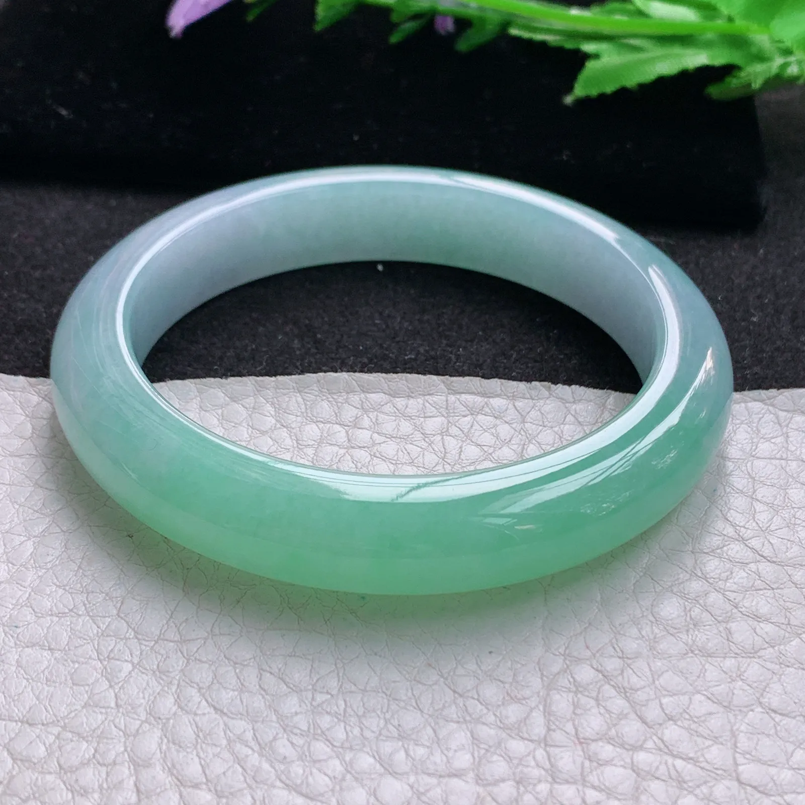 hf收藏级58*11.7*8.8平安镯 缅甸翡翠a货玉手镯冰双彩宽边玉手环