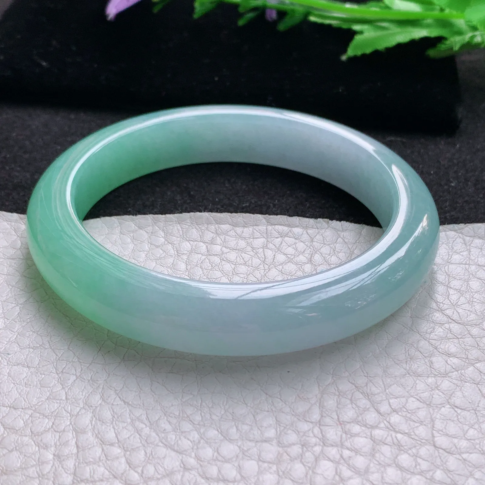 hf收藏级58*11.7*8.8平安镯 缅甸翡翠a货玉手镯冰双彩宽边玉手环