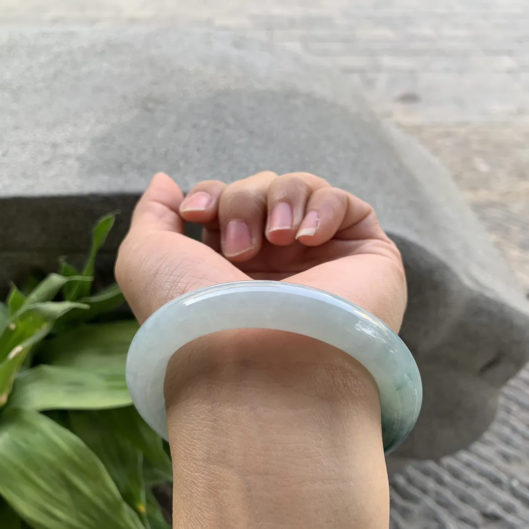 圈口 54-10.7【墨绿圆条手镯】圆条54 55可戴