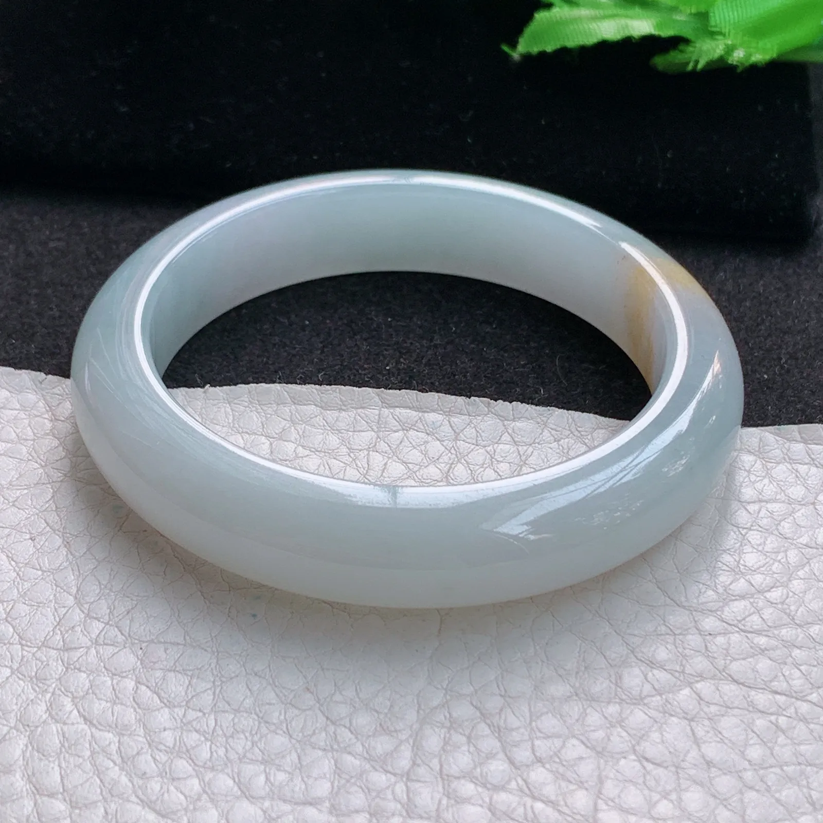 h实拍54.5*12.8*8.6平安镯 缅甸翡翠a货玉手镯胶感双彩宽边玉手环