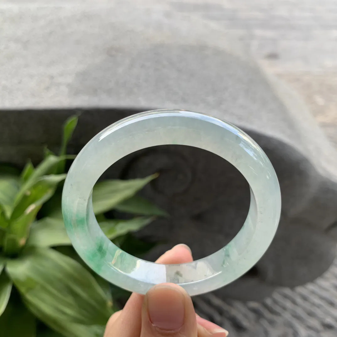 小圈口52.6-11.9-8.5 【冰飘绿正圈手镯】正圈52 53可戴