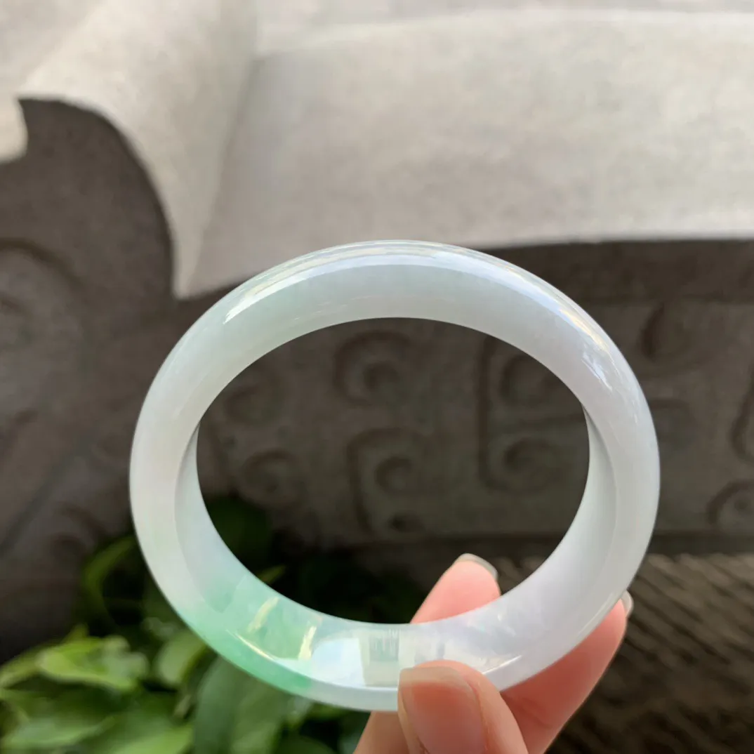 宽版大圈口59-15.7-7.8 【冰飘阳绿正圈手镯】正圈59 60可戴