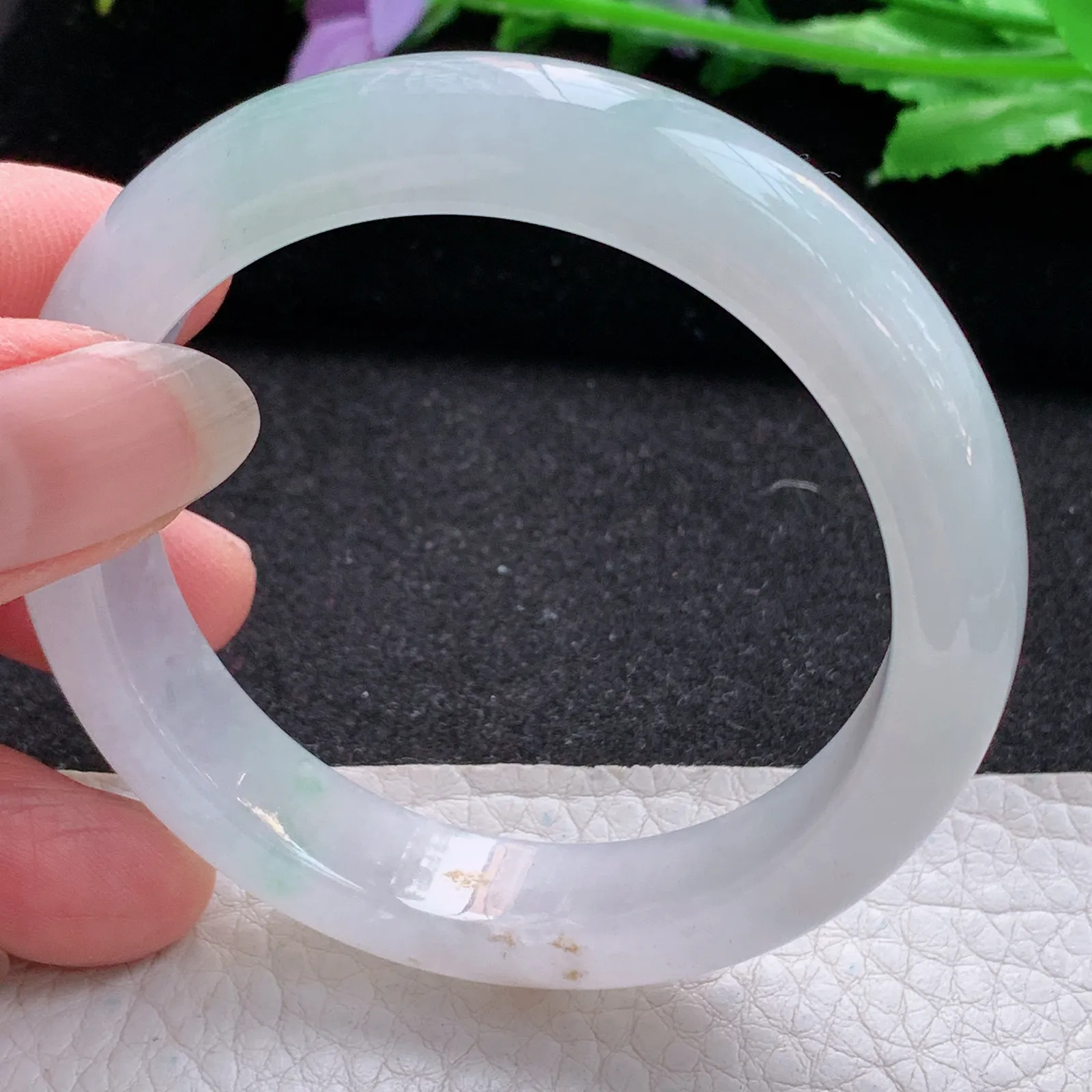 xo实拍53*11.8*8平安镯 缅甸翡翠a货玉手镯冰爽清新宽边玉手环