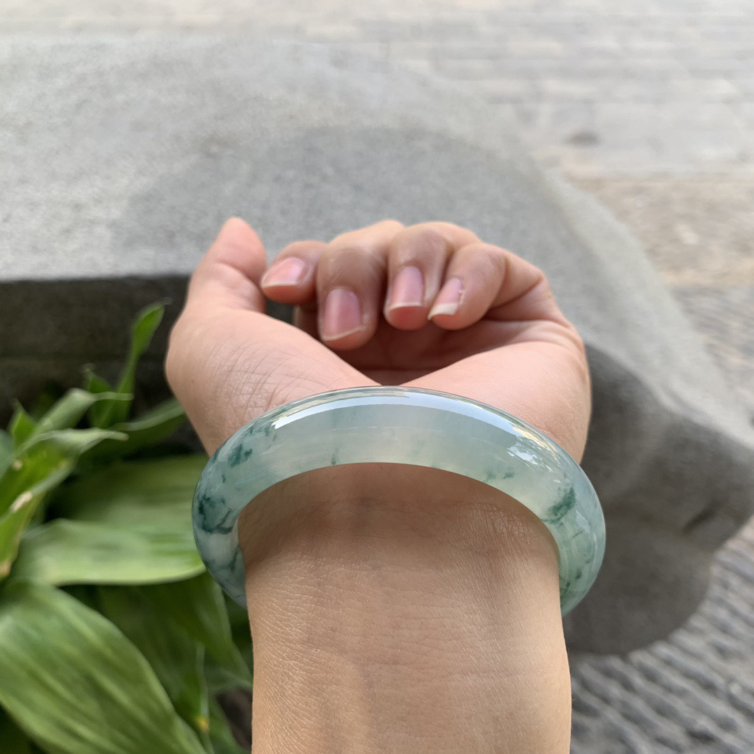 圈口 55.2-12.5-7.8【冰飘花正圈手镯】正圈55 56可戴