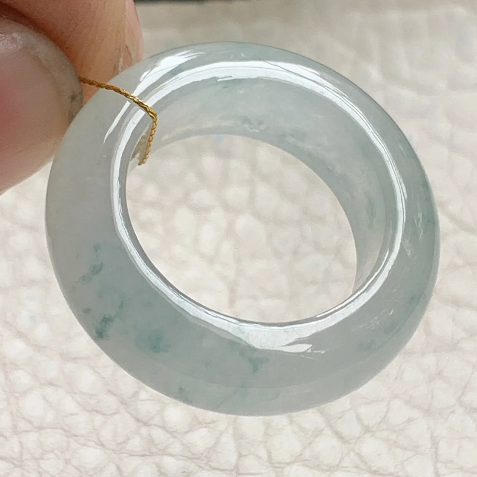 ws实拍18.5*8.2*5缅甸翡翠精雕冰爽飘花18.5mm内径指环 玉戒指