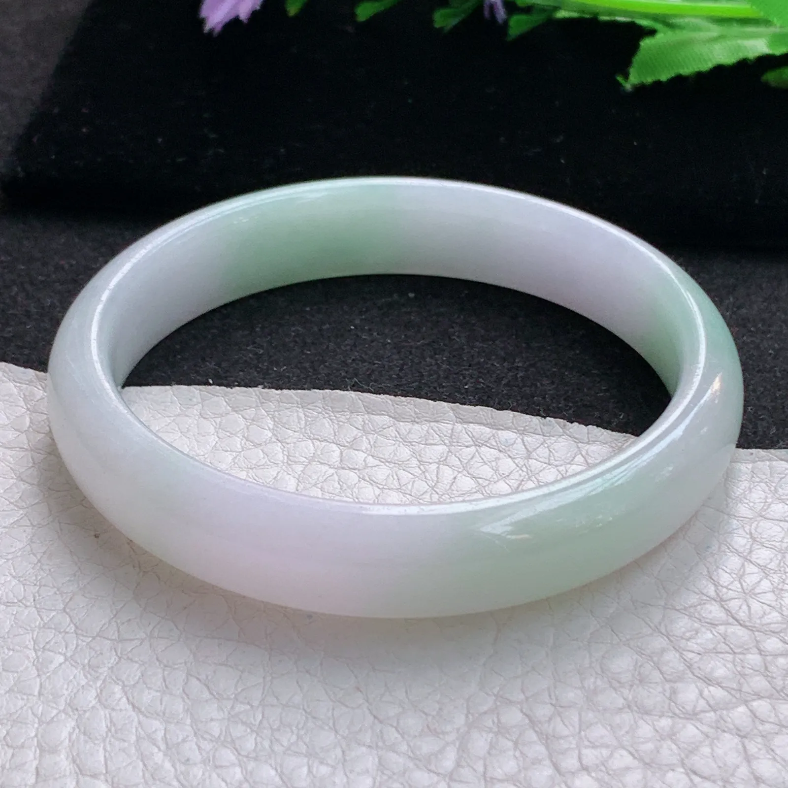 ss大圈口60*12.5*7平安镯 缅甸翡翠a货玉手镯洋春带彩宽边玉手环