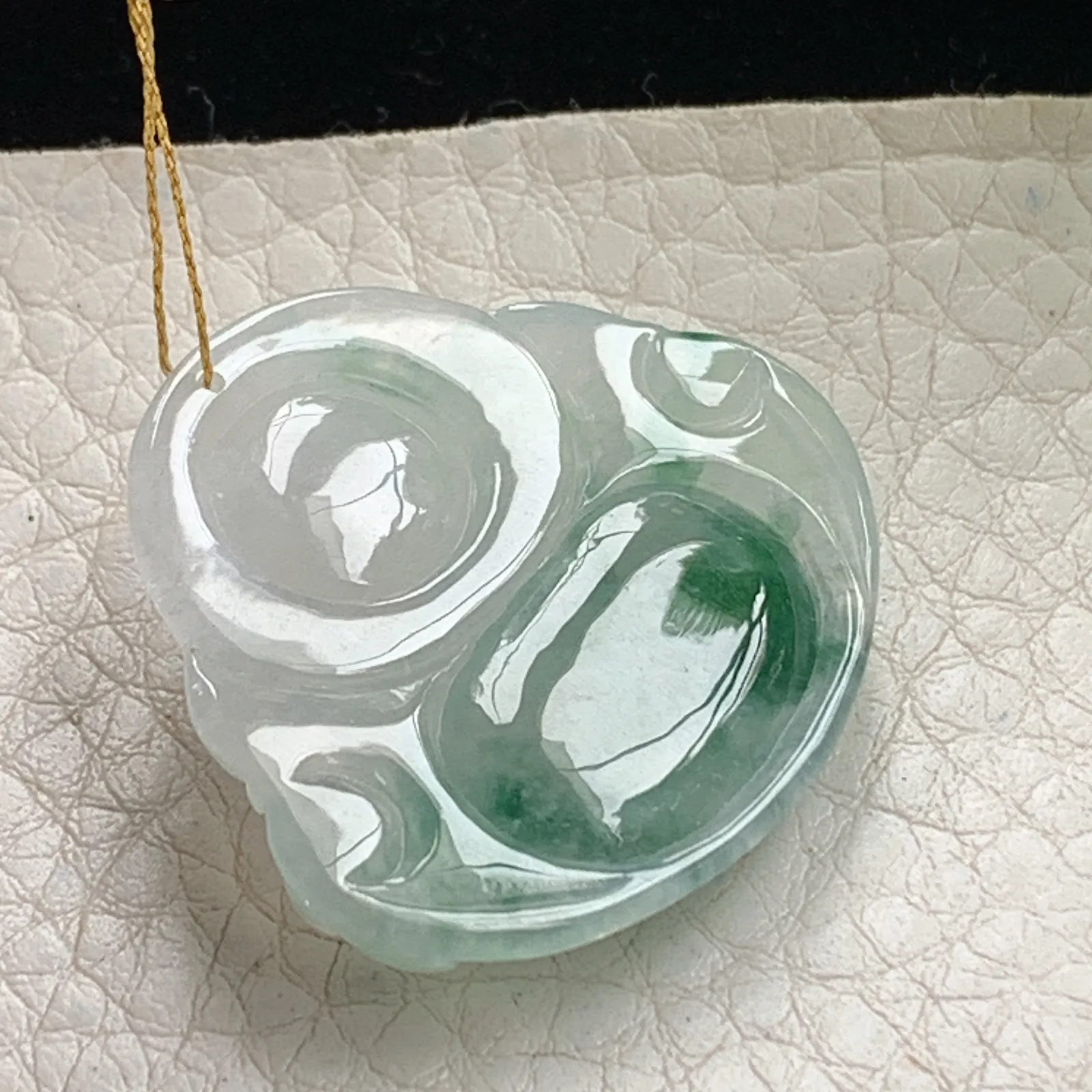 ws实拍28.4*31*6缅甸翡翠精雕飘花大气佛公 开心佛玉吊坠 玉挂件