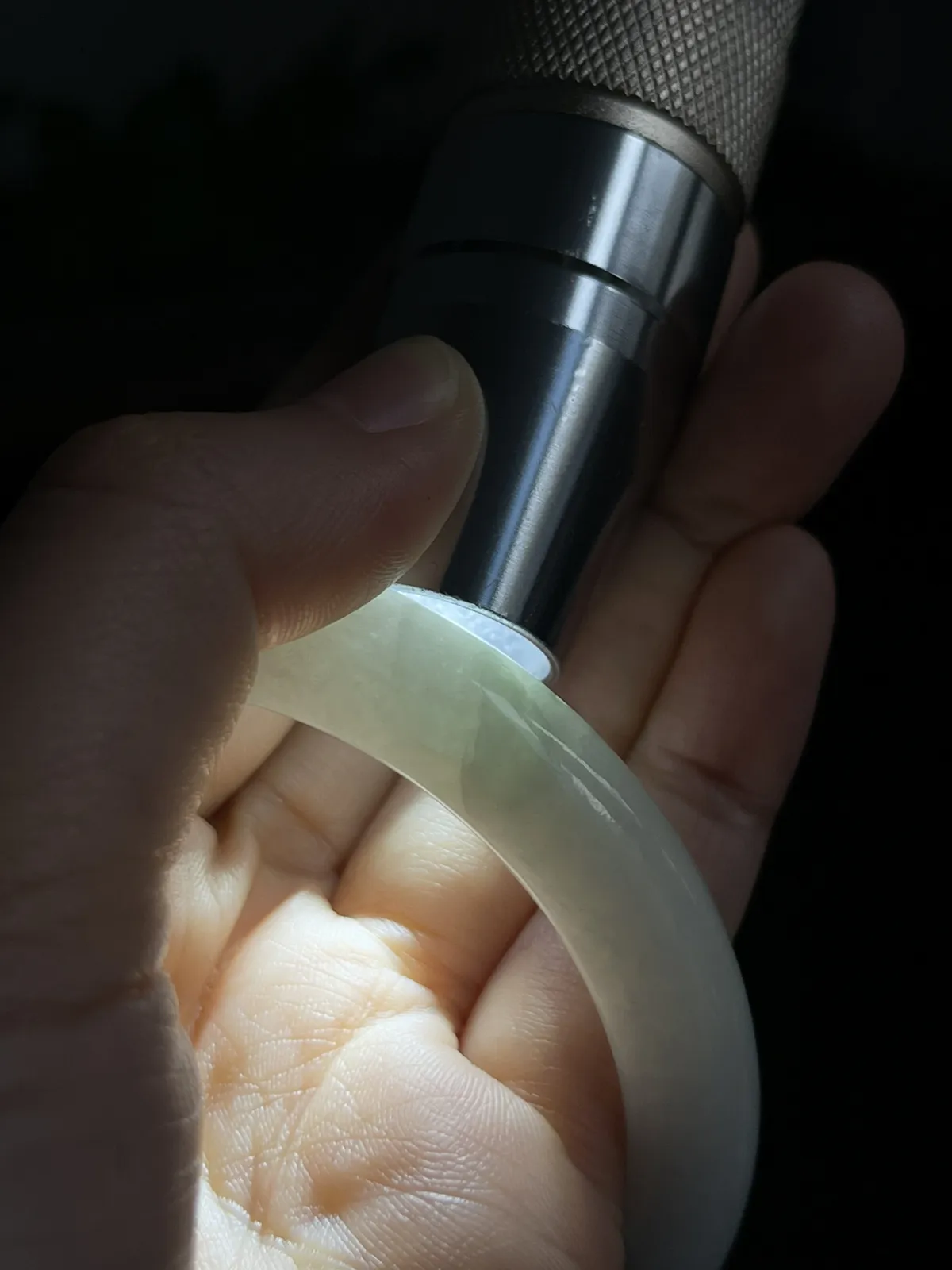 正圈57.5圈口，冰糯种白月光翡翠手镯