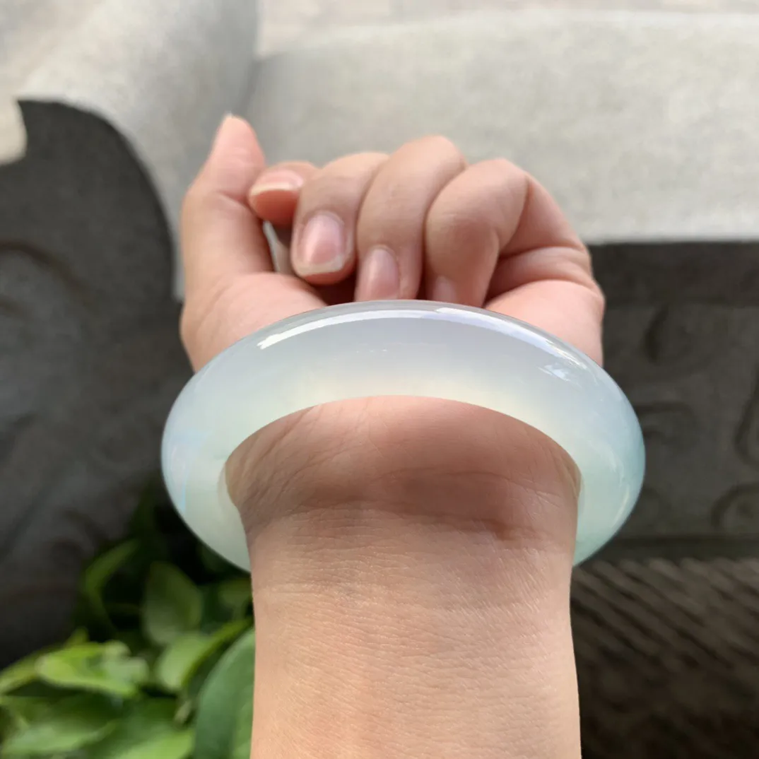 圈口 57.4-12.7-9.8【高冰飘花正圈手镯】正圈57 58可戴