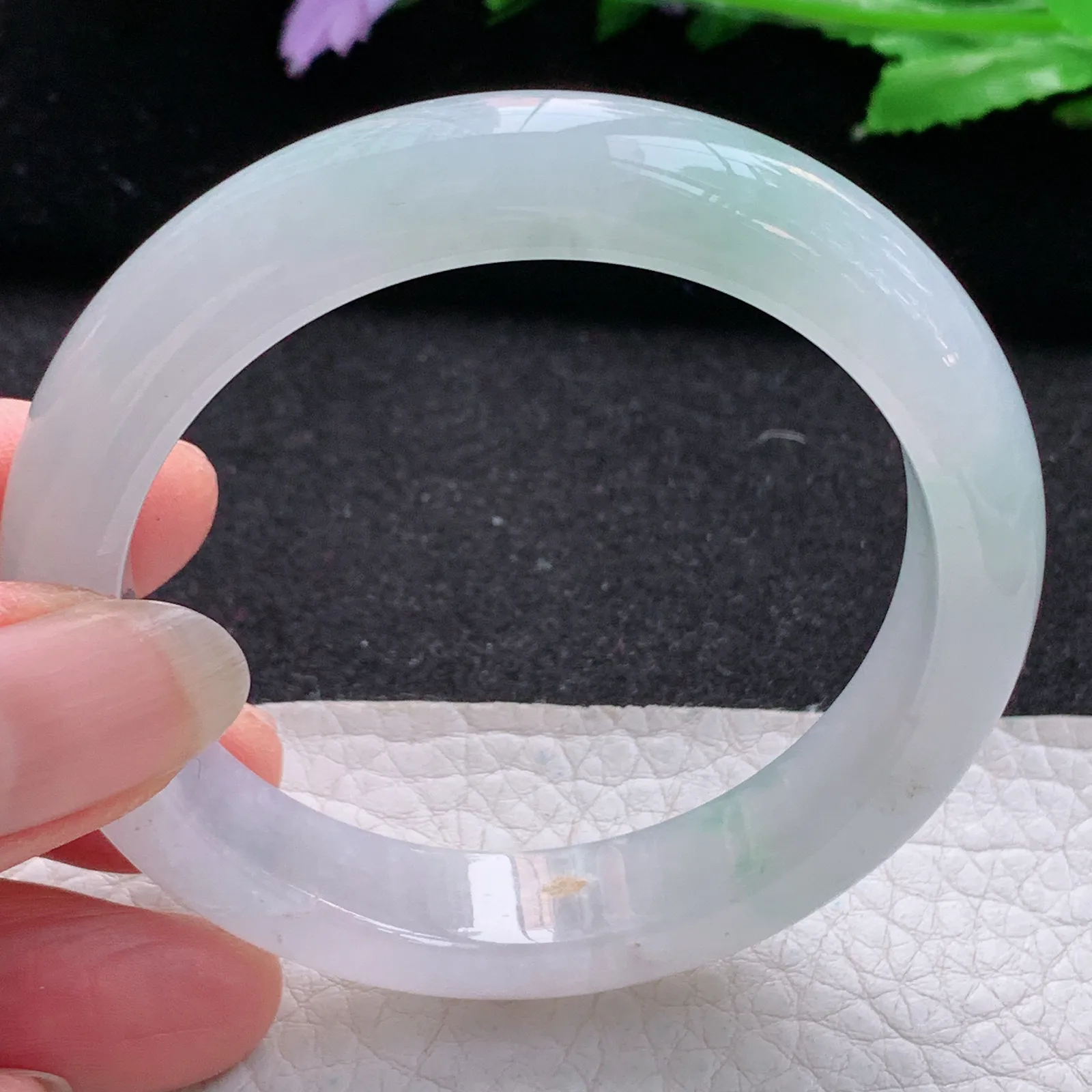 xo实拍53*11.8*8平安镯 缅甸翡翠a货玉手镯冰爽清新宽边玉手环