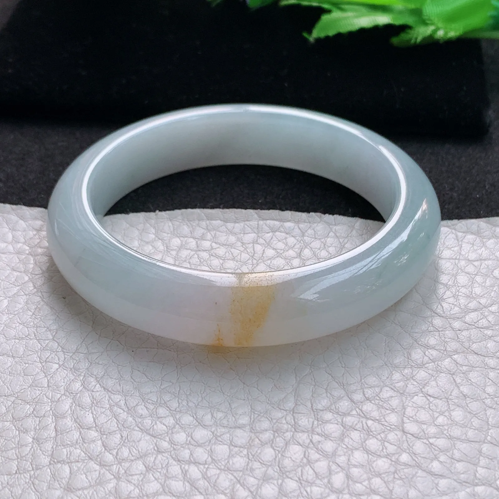 h实拍54.5*12.8*8.6平安镯 缅甸翡翠a货玉手镯胶感双彩宽边玉手环