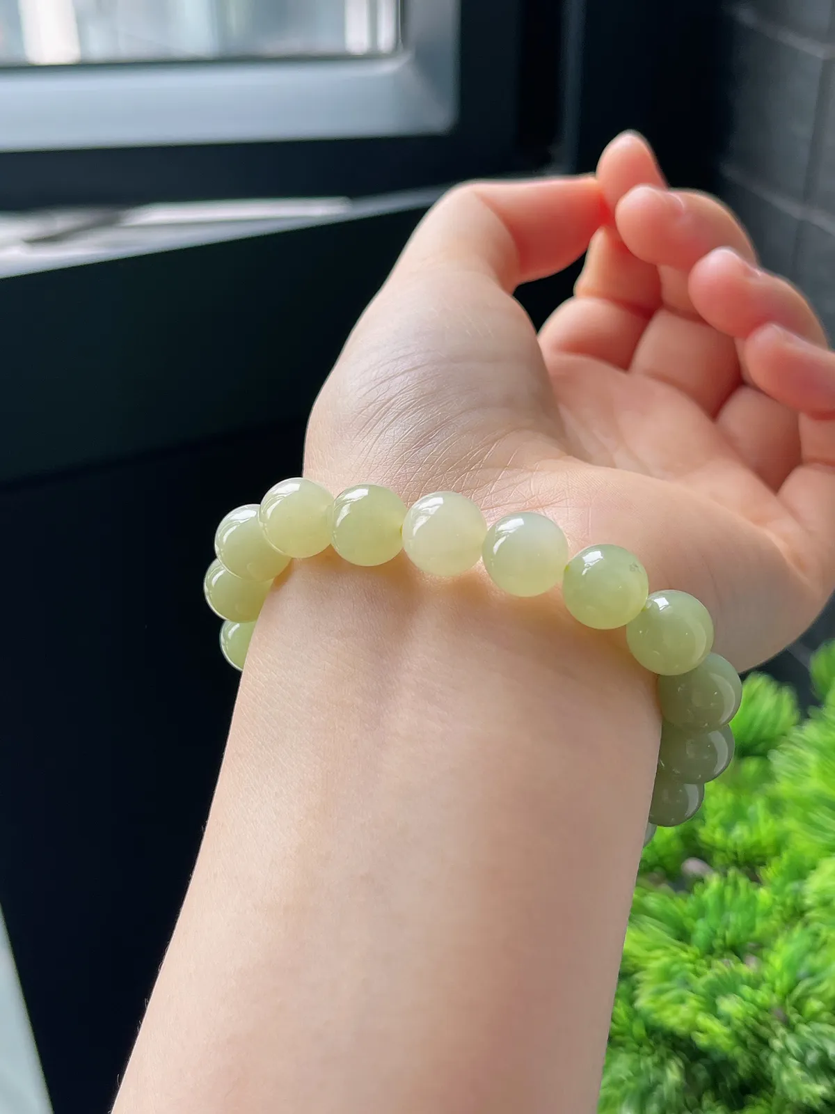 和田玉黄口渐变手串10mm