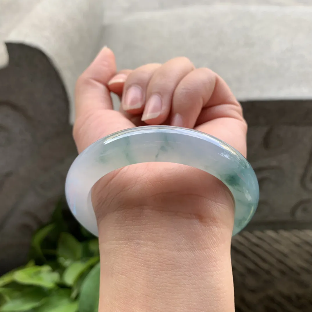 圈口54.8-11.6-9.3 【冰紫飘花正圈手镯】正圈54 55可戴