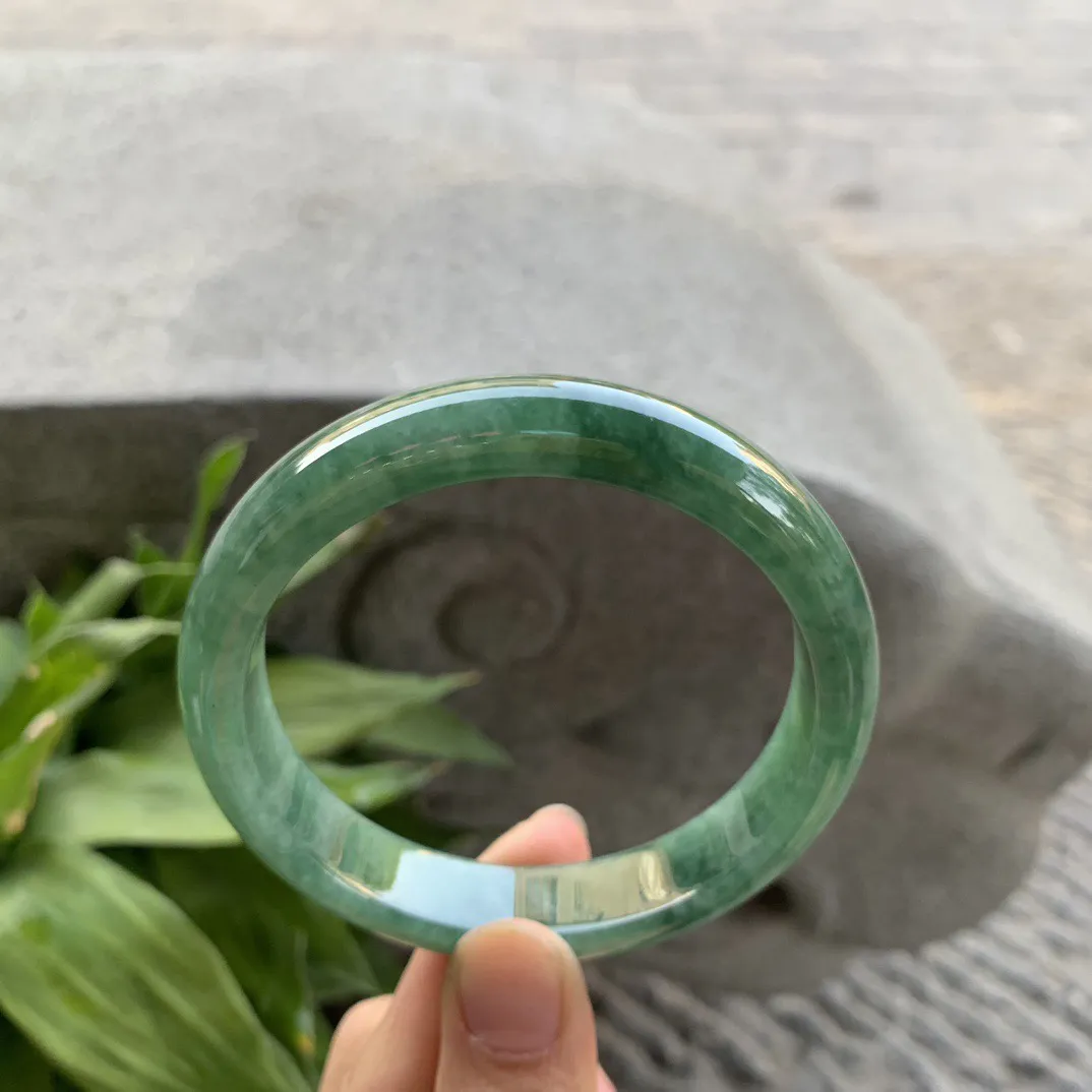 大圈口 62.3-13-8.3【油绿正圈手镯】正圈62 63可戴