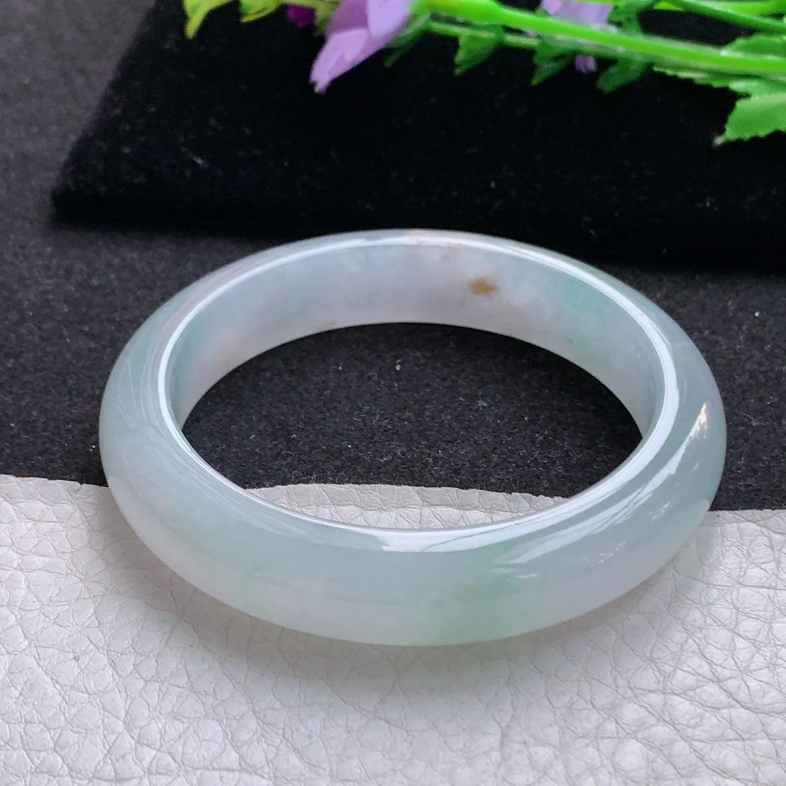 xo实拍53*11.8*8平安镯 缅甸翡翠a货玉手镯冰爽清新宽边玉手环