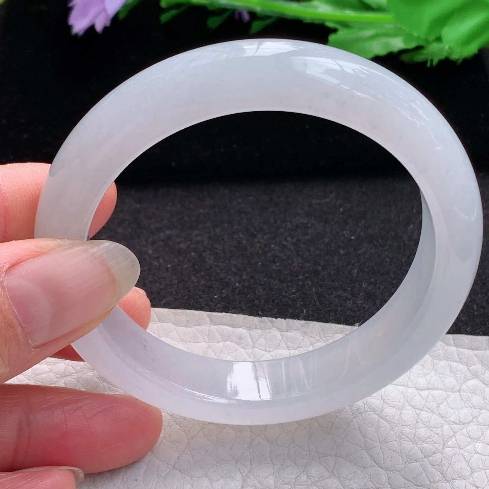 xo实拍54.5*12.6*8.3平安镯 缅甸翡翠a货玉手镯冰纯起光宽边玉手环