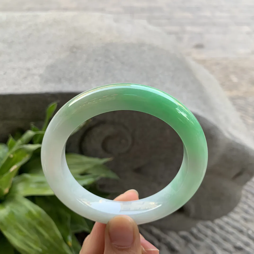 大圈口58.6-12-10.5 【黄加绿正圈手镯】正圈58 59可戴