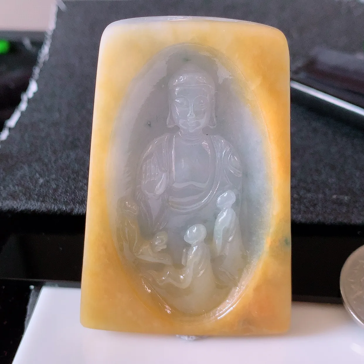 精品大日如来，冰黄加绿翡翠大日如来、佛祖，法相端庄静美，普度众生 #60.25