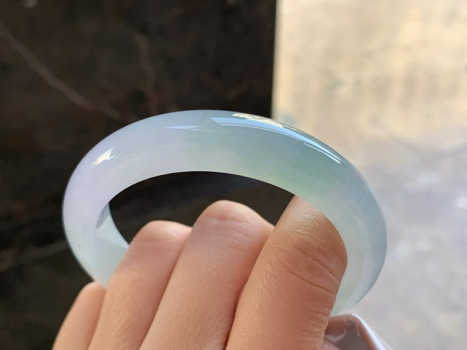 54-11.6-8.7

冰种淡春彩手镯^_^冰透清新