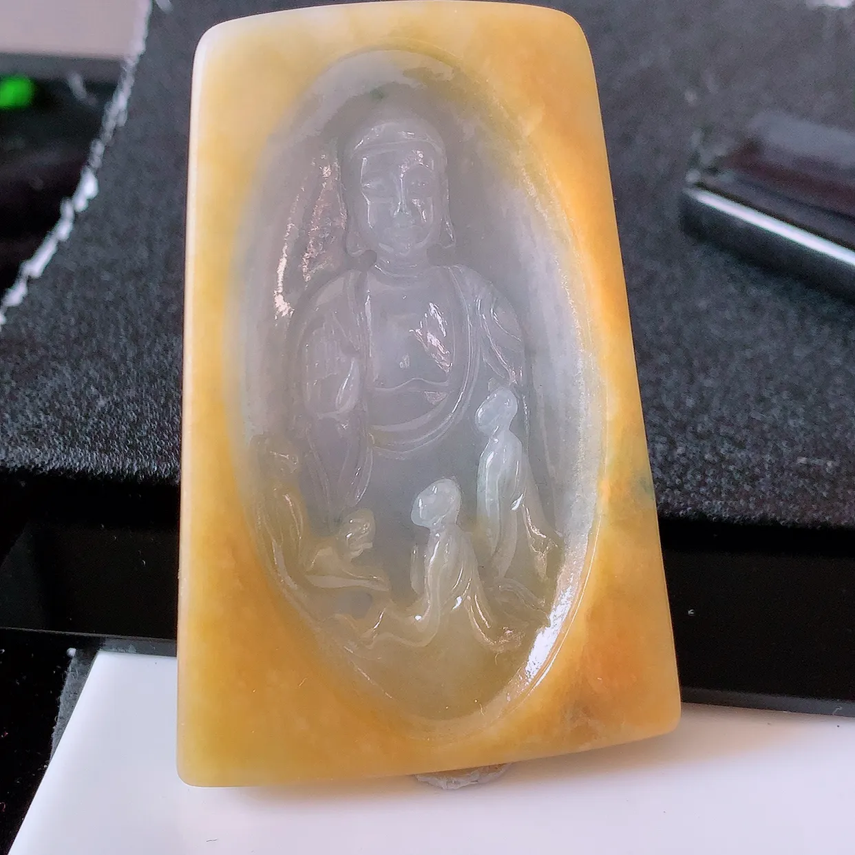 精品大日如来，冰黄加绿翡翠大日如来、佛祖，法相端庄静美，普度众生 #60.25