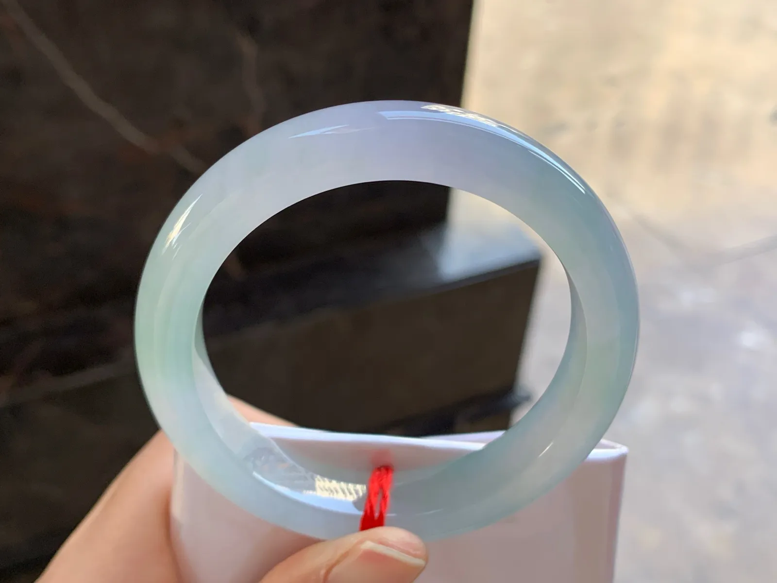 54-11.6-8.7

冰种淡春彩手镯^_^冰透清新