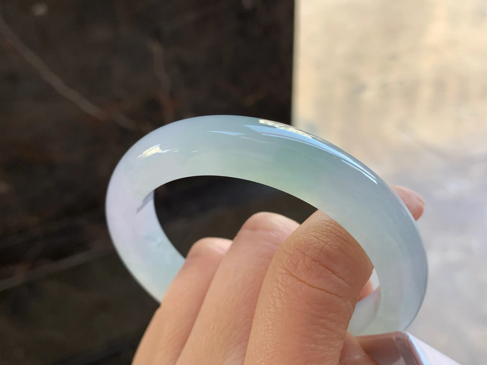 54-11.6-8.7

冰种淡春彩手镯^_^冰透清新