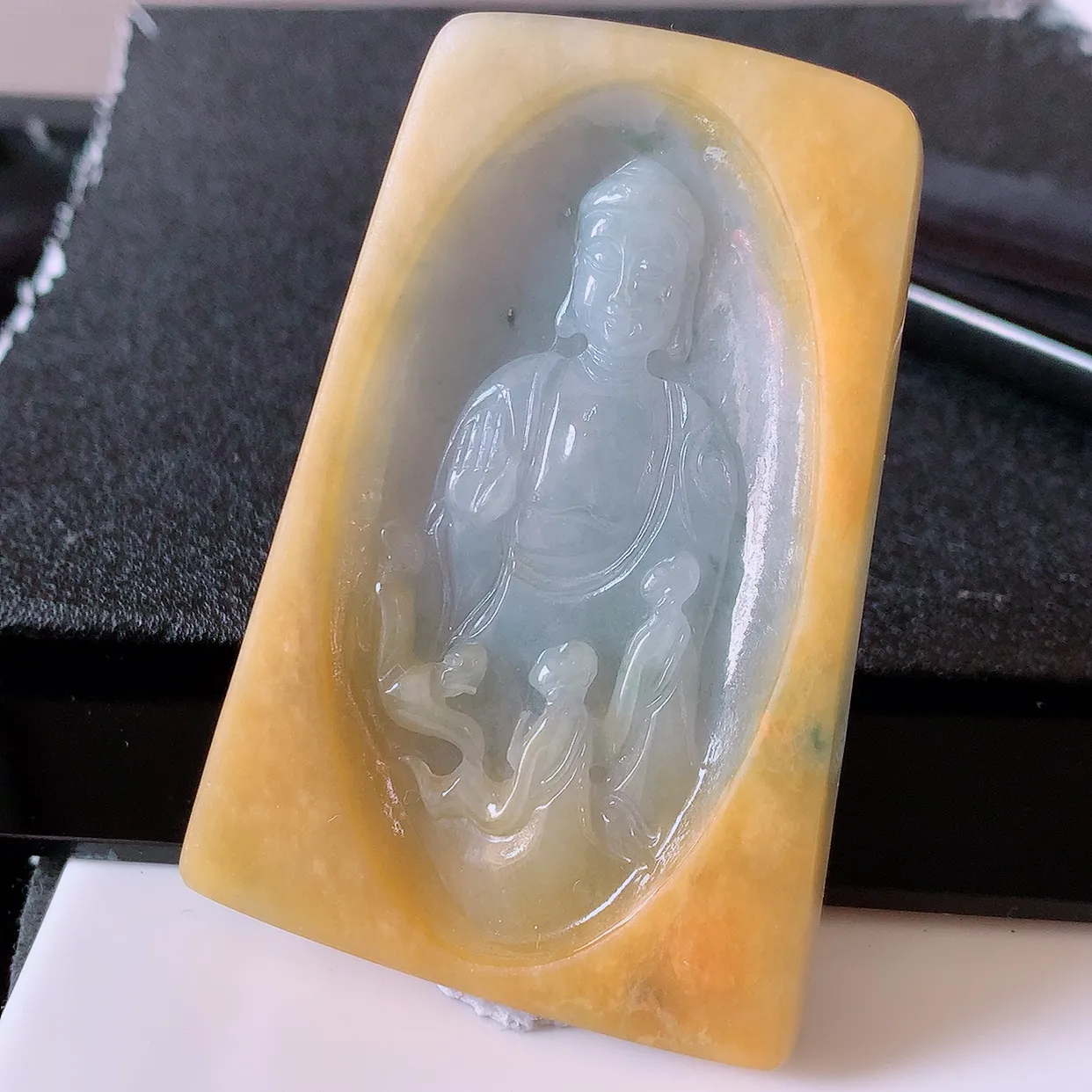 精品大日如来，冰黄加绿翡翠大日如来、佛祖，法相端庄静美，普度众生 #60.25