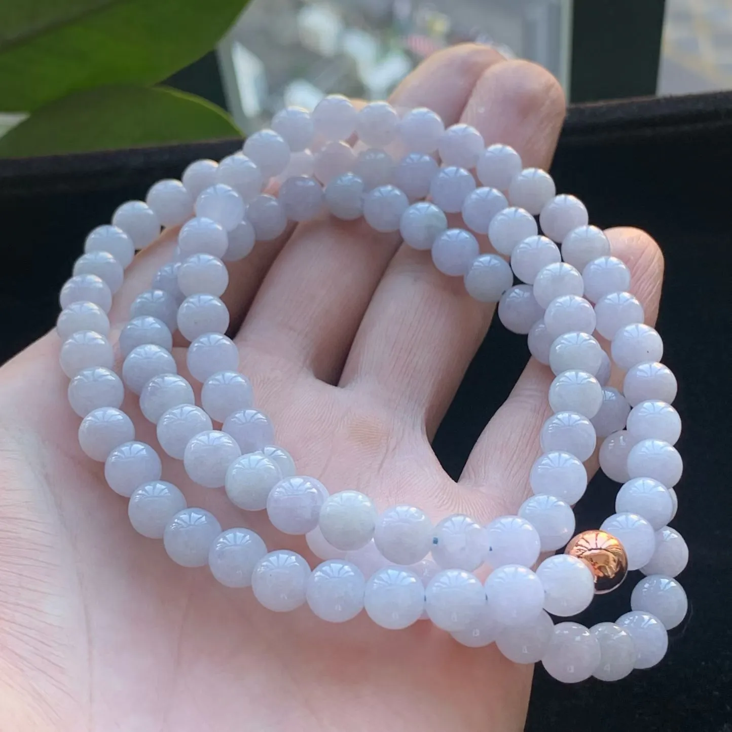 A货天然翡翠冰糯种紫罗兰项链108颗重量66.62
2月2日