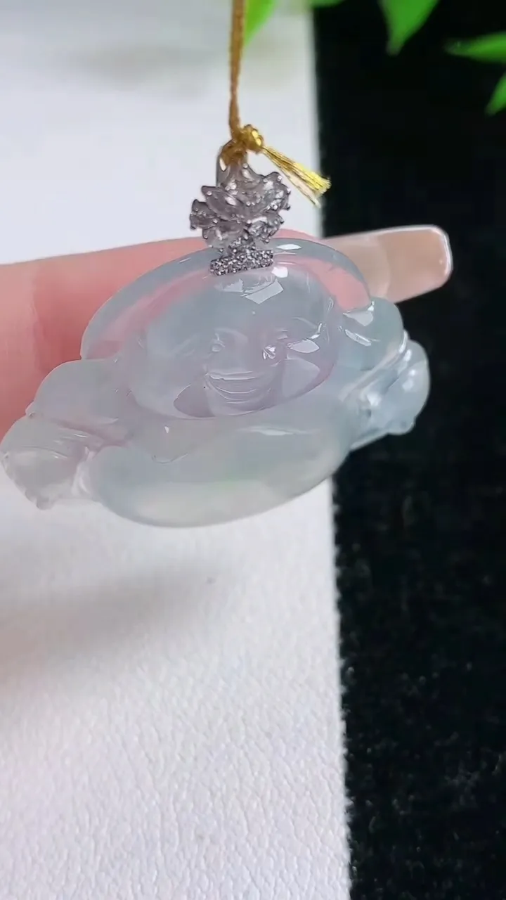 天然A货翡翠佛公吊坠，尺寸29-32.5-5.6，重量:8.48g
2月3日