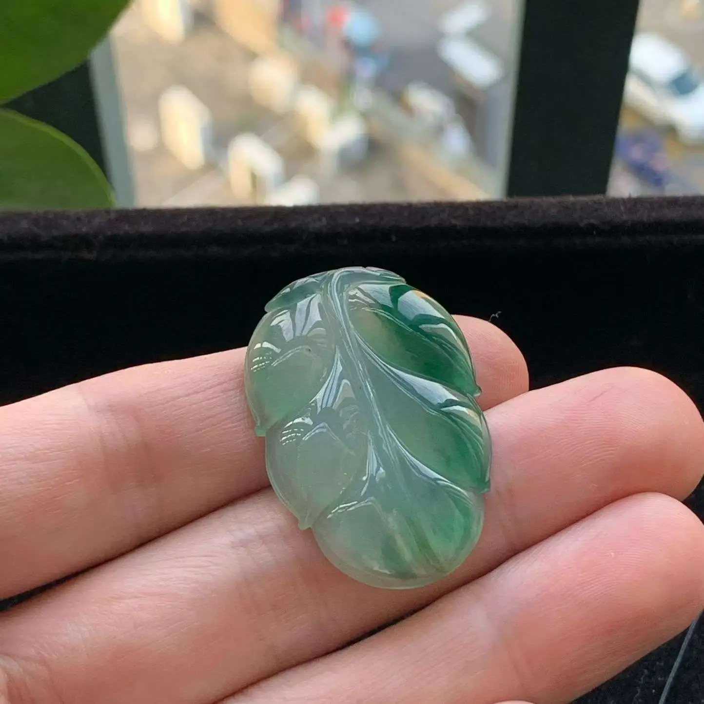 A货天然翡翠冰种飘绿叶子吊坠重量9.50
2月4日